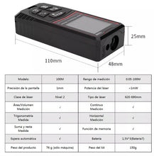 Cargar imagen en el visor de la galería, TPM-100 Telemetro Laser ,Distanciómetro de 100 metros registro largo alcance