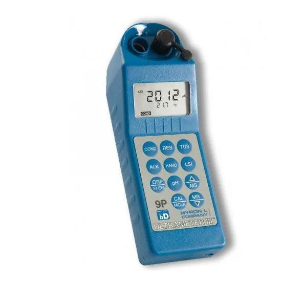9PTKB*Medidor Myron-L, Ultrameter 9PTKB: Cond, Resisr, STD, Temp, PH, ORP/CI LIBRE,  Alkal. Dureza, Ind-Sat