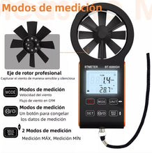 Cargar imagen en el visor de la galería, BT-600GH*Anemómetro Btmeter Medidor De Viento Cfm /Flujo 127V
