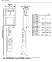 Cargar imagen en el visor de la galería, DTS*Tensiómetro Digital para hilos, Alambres,fibras,cables 12 rangos 0,2-200g/0,6-60 kg |
