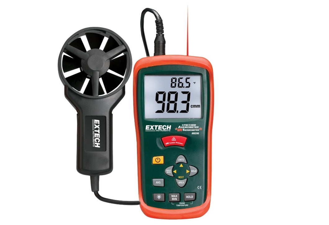 HD300 *Termometro-Anemometro CFM/CMM /Termómetro infrarrojo Relaciona focal 30:1 IR (-50 to 500ºC)